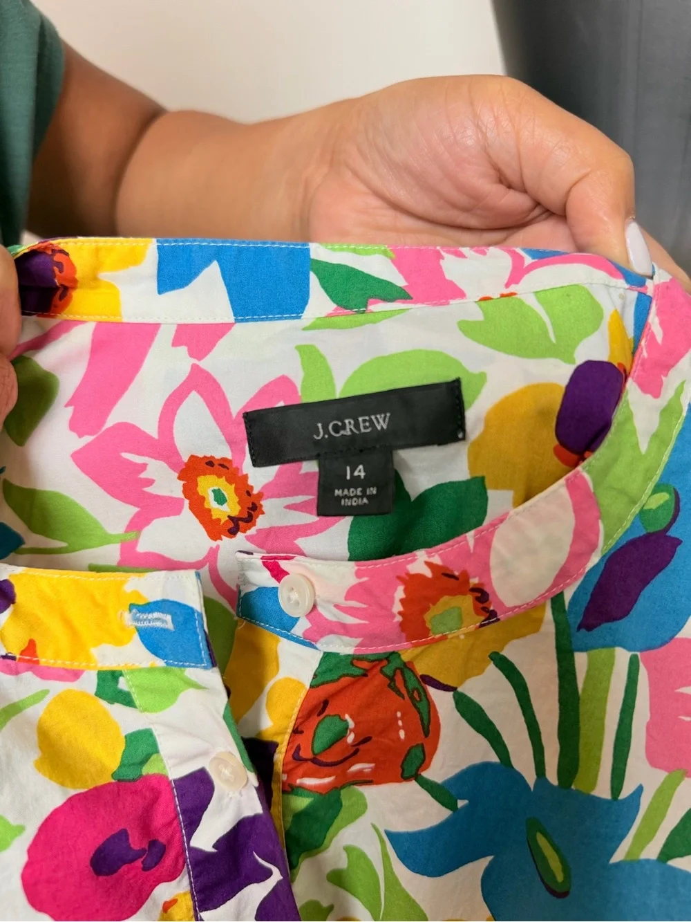 J. Crew Colorful Floral Puff-Sleeve Midi Dress Size 14